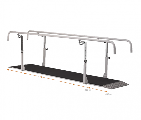 Professional parallel bars with platform and rotating handrails 'Pro II' Professional parallel bars with platform and rotating handrails 'Pro II'
